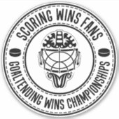 ホッケーゴアリー感動的引用文 シール (正面)