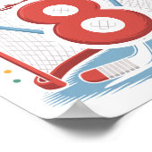 ホッケーゴールとスティック 8歳最高! ポスター (角)