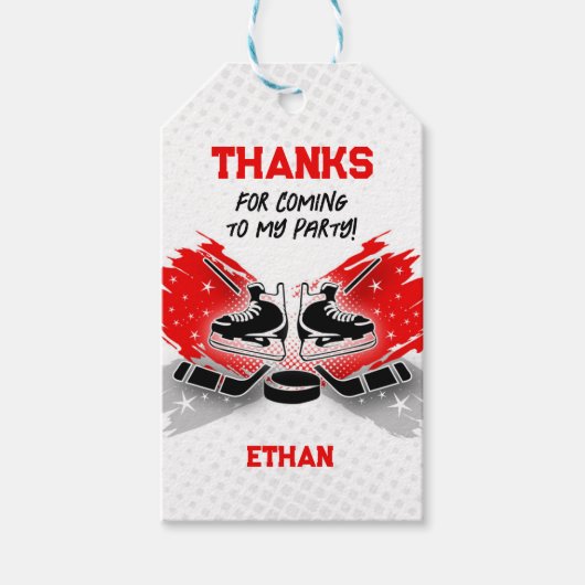 ホッケーサンキューラベルレッド ギフトタグ (正面)