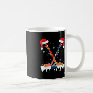 ホッケーサンタハットクリスマスライトスポーツボーイズX コーヒーマグカップ