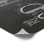 ホッケーシューズ1914特許技術Chalkboard ポスター (角)
