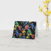 ホッケーシーズンのアイスホッケーパターンノートカード カード (黄色い花)