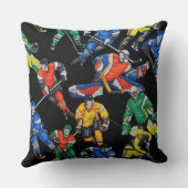 ホッケーシーズンのアイスホッケーパターン枕 クッション (裏面)