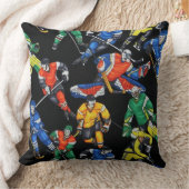 ホッケーシーズンのアイスホッケーパターン枕 クッション (ブランケット)