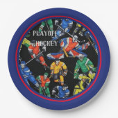 ホッケーシーズンのアイスホッケー ペーパープレート (正面)