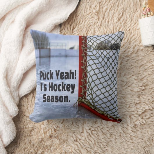 ホッケーシーズンアイスコールドユーモアおもしろいパック クッション (ブランケット)