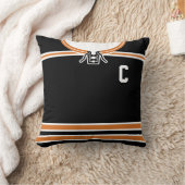 ホッケージャージーの名前と番号テンプレートピローオレンジ クッション (ブランケット)
