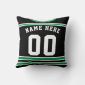 ホッケージャージーの名前と番号テンプレートピローグリーン クッション (裏面)