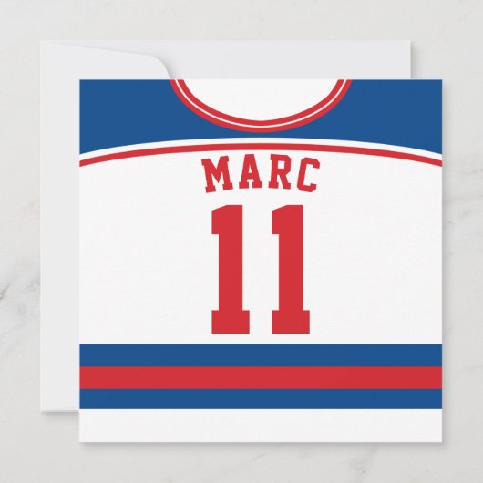 ホッケージャージーをテーマにしたパーティー招待状テンプレート 招待状 (裏面)