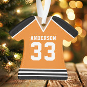 ホッケージャージースポーツチームユニフォームオレンジとブラック オーナメント