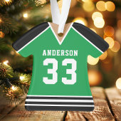 ホッケージャージースポーツチームユニフォームグリーンとブラック オーナメント