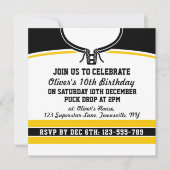 ホッケージャージー主題パーティー招待状テンプレート 招待状 (正面)