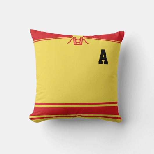 ホッケージャージー名前をカスタムする&ナンバーテンプレート枕 クッション (正面)