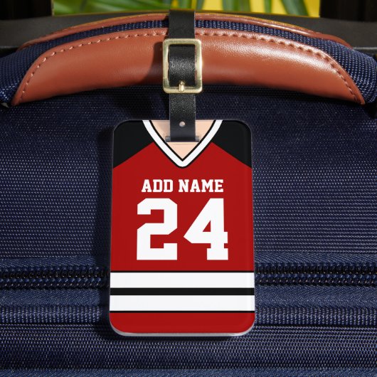ホッケージャージー名前をカスタムする/ナンバーバッグラベル ラゲッジタグ (正面インサイチュ2)