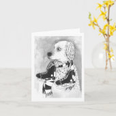 ホッケースクールの犬 カード (黄色い花)