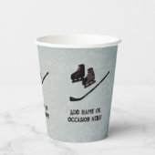 ホッケースケート任意の名前/大事な行事金属の外観 紙コップ (裏面)