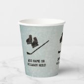 ホッケースケート任意の名前/大事な行事金属の外観 紙コップ (正面)