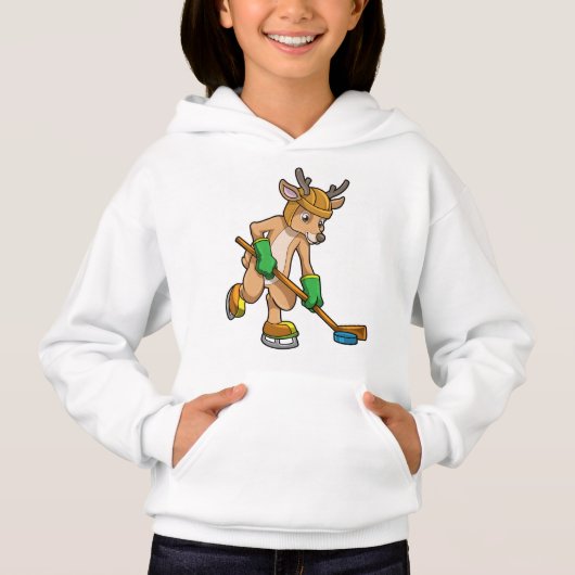 ホッケースティックとアイスホッケーのトナカイ (正面)