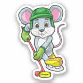 ホッケースティックとアイスホッケーのマウス シール (正面)