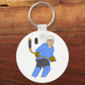 ホッケースティックとパック キーホルダー (正面)