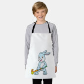 ホッケースティックとフィールドホッケーのバニー エプロン (着用した状態)