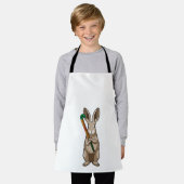 ホッケースティックとホッケーのバニー エプロン (着用した状態)