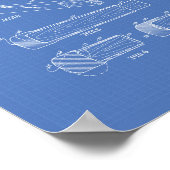 ホッケースティックエンドバッファ1927 – 青写真 ポスター (角)