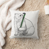 ホッケースティック付きホッケーのホッキョクグマ クッション (ブランケット)