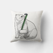 ホッケースティック付きホッケーのホッキョクグマ クッション (裏面)