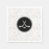 ホッケースティック白黒スタイリッシュスポーティ運動競技 スタンダードカクテルナプキン (正面)