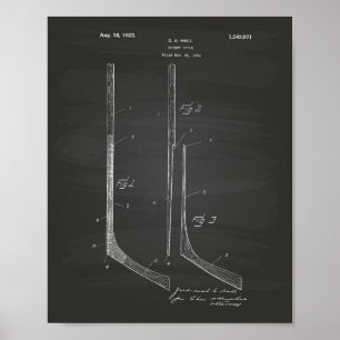 ホッケースティック1924パテントアート – Chalkboard ポスター