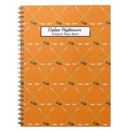 ホッケースティック | MVPパックパターンのオレンジ色の名前 ノートブック