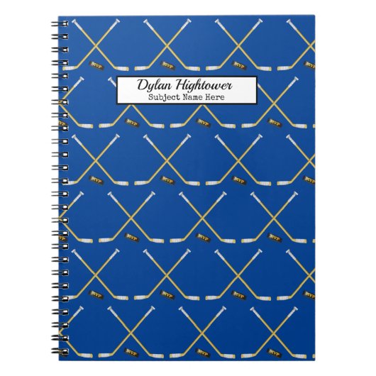 ホッケースティック | MVPパックパターンブルー名件名 ノートブック (正面)