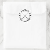 ホッケーステッカー遊にボールが掛かる ラウンドシール (バッグ)