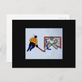 ホッケースポーツのペナルティーショット ポストカード (正面/裏面)