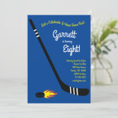 ホッケースポーツキュート子供の誕生日パーティー 招待状 (スタンド正面)