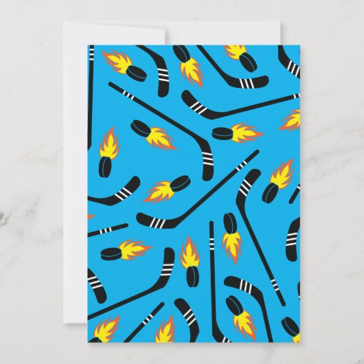 ホッケースポーツキュート子供の誕生日パーティー 招待状 (裏面)