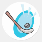 ホッケースポーツスティック及びパッククラシックラウンドステッカー ラウンドシール (正面)