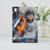 ホッケースポーツファンお祝い又は誕生日フラットカード (スタンド正面)
