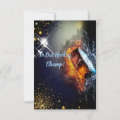 ホッケースポーツファンお祝い又は誕生日フラットカード (裏面)