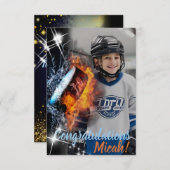 ホッケースポーツファンお祝い又は誕生日フラットカード (正面/裏面)