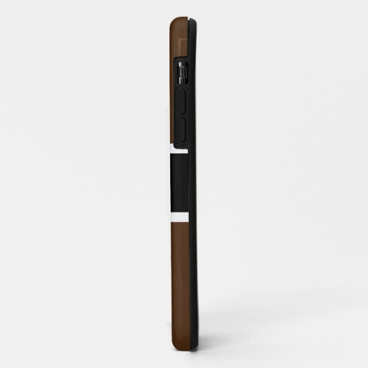 ホッケースポーティダークブラウン白黒ストライプ Case-Mate iPhoneケース (裏面/左)