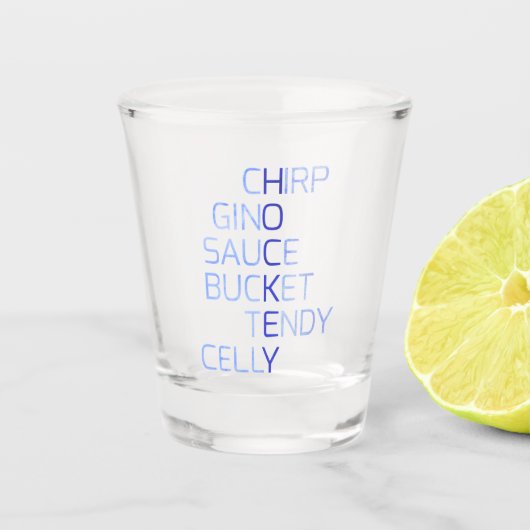 ホッケースラング語， Gino, Celly, Tendy ショットグラス (正面)