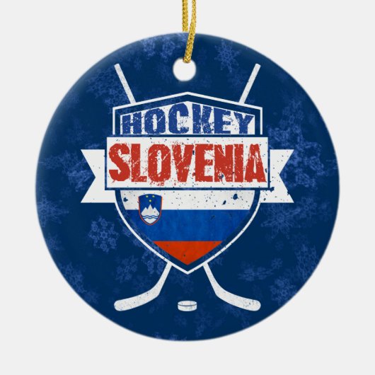 ホッケースロベニアのクリスマス装飾品 セラミックオーナメント (正面)