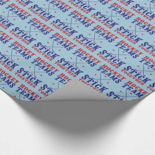 ホッケーチームが一緒にギフトラップを貼る ラッピングペーパー (角)