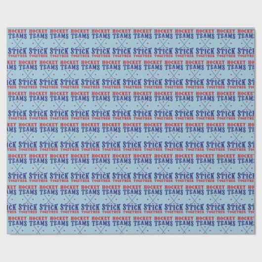 ホッケーチームが一緒にギフトラップを貼る ラッピングペーパー (フラット)