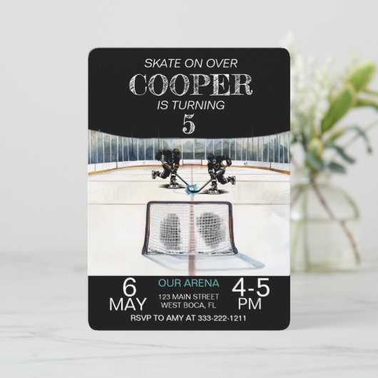 ホッケーテーマ誕生日 招待状 (スタンド正面)