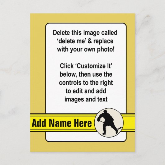 ホッケートレーディングカードテンプレート ポストカード (正面)