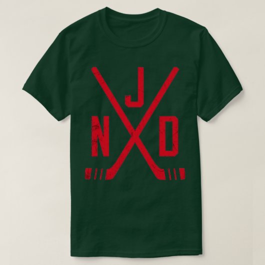 ホッケーニュージャージー悪魔ブラック Tシャツ (デザイン正面)