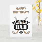 ホッケーハッピーバースデーホッケースティックホッケーパパ カード (黄色い花)